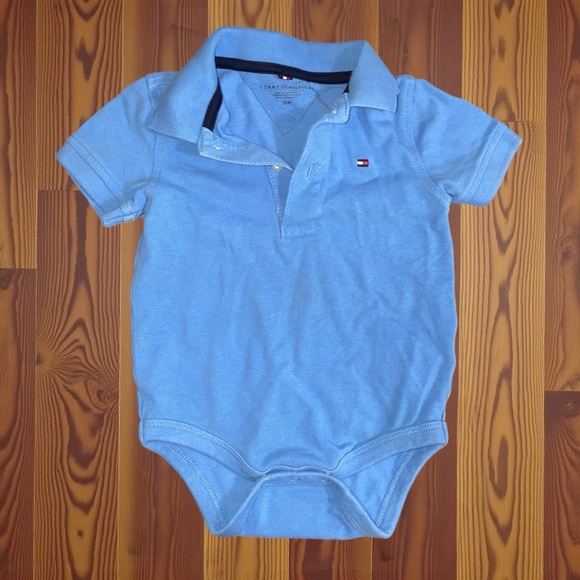 Tommy Hilfiger Other - Tommy Hilfiger 18M Light Blue Polo Baby Onesie